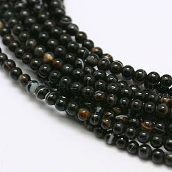 Agata naturale fili di perle, tondo, tinti e riscaldato, 3mm, Foro: 0.8 mm, circa 126pcs/filo, 16 pollice