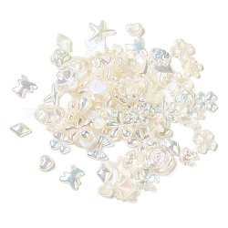 ABS-Kunststoff-Nachahmung Perlen, Mischformen, beige, 8~17.5x9.5~17.5x3~6.5 mm, Bohrung: 1.6 mm, ca. 243 Stk. / 100 g