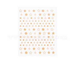 Decalcomanie di adesivi per nail art, autoadesiva, per le decorazioni delle punte delle unghie, stella, arancione, 10.1x7.9x0.04cm