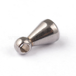 304 charms in acciaio inox, drop extender catena, lacrima, colore acciaio inossidabile, 6x3mm, Foro: 1 mm