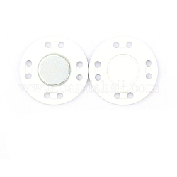 Botones magnéticos de hierro sujetador de imán a presión, plano y redondo, para la confección de telas y bolsos, blanco, 1.25x0.15 cm
