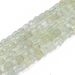 Chapelets de perles en préhnite naturelle, facette, cube, 4x4x4mm, Trou: 0.7mm, Environ 102 pcs/chapelet, 15.35 pouce (39 cm)