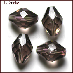 Abalorios de cristal austriaco de imitación, aaa grado, facetados, bicono, gris, 8x11mm, agujero: 0.9~1 mm