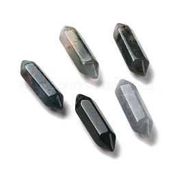Природного индийского агата бисера, лечебные камни, палочка для медитативной терапии, уравновешивающая энергию рейки, без отверстия , граненые, точка с двойным окончанием, 22~23x6x6 мм