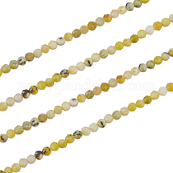 Nbeads 2 Strands Natural Lemon Turquoise(Jasper) Beads Strands, Round, Faceted, 3.5mm, Hole: 0.6mm, about 116~118pcs/strand, 15.16''(38.5~39cm)