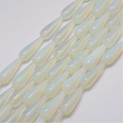 Perline Opalite fili, lacrima, 30x10mm, Foro: 1 mm, circa 13pcs/filo, 14.9 pollice (38 cm)