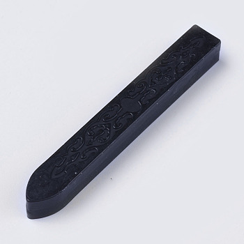 芯コードなしのワックスシーリングスティック  レトロなビンテージワックスシーリングスタンプ用  ブラック  91x12x12mm DIY-WH0123-A04