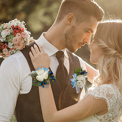 Boutonniere Flowers Wedding Corsage Pins Buttonhole Men Marriage