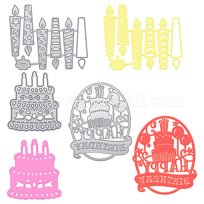 Happy Birthday Die Cuts for Card Making Birthday Cake Candle Number Die Cuts Metal Cutting Dies for DIY Scrapbooking Albums Paper Crafts Making Birthday Card 