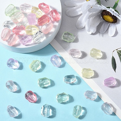 50 Stück transparente Glasperlen&nbsp;GLAA-YW0004-83A-1