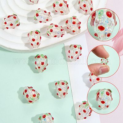 20 Stück handgefertigte Bunte Malerei-Perlen aus Folie.&nbsp;FOIL-SZ0001-01-1