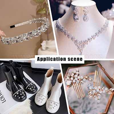 Wholesale FINGERINSPIRE 64 Pcs 4 Shapes Pointed Back Rhinestone Glass Rhinestones  Gems Pink AB Color Rectangle/Teardrop/Heart/Oval Crystal Jewels  Embelishments with Silver Plated Back for Craft Making 