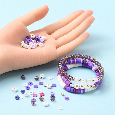 Kit per la creazione di braccialetti con lettere fai da te e imitazione di  perle e perline heishi all'ingrosso 