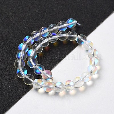 Chapelets de perles en pierre de lune synthétique&nbsp;G-P528-J01-13-1
