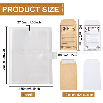 Classeur De Rangement Pour Graines De Jardin – Lot De 50 Protège-feuilles Pour Semences De Jardin, Livre De Rangement Complet Pour Tous Les Amateurs De Jardin