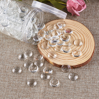 Transparente Glas Cabochons&nbsp;GGLA-CD0001-01-1