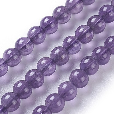 Natürlichen Amethyst Perlen Stränge&nbsp;G-P428-08-6mm-1