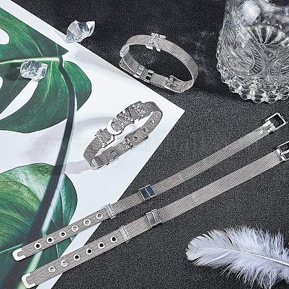 アクセサリー作り用 Nbeads6個のステンレス鋼のブレスレット スライドチャーム用スライドリストバンドメタルブレスレット Diyブレスレット製造用品 を購入 Selected Pandahall Com Jp