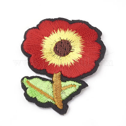 機械刺繍布地手縫い アイロンワッペン マスクと衣装のアクセサリー アップリケ 花 ファイヤーブリック 46x36x1 5mmの通販 Jp Pandahall Com