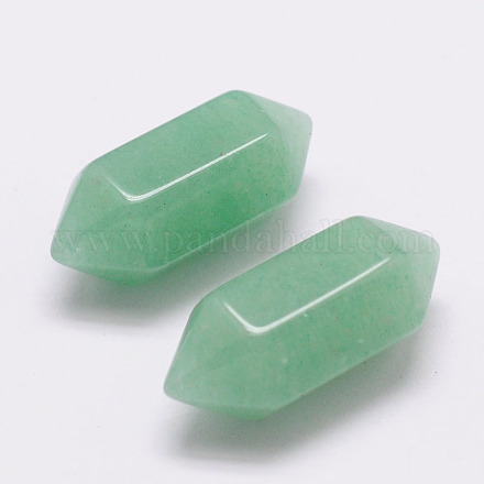 Perles d'aventurine vertes naturelles sans trou à facettes G-K034-20mm-05-1