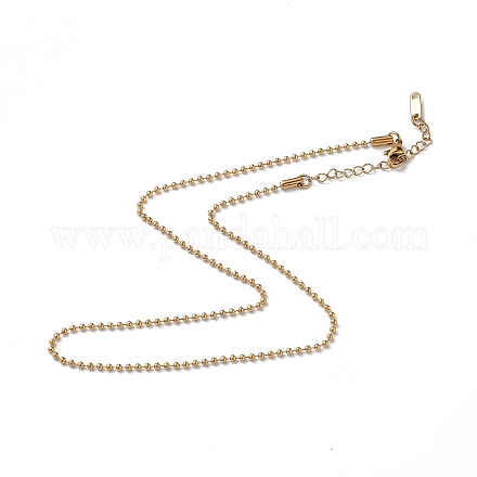 Ионное покрытие (ip) 304 ожерелье из шариковой цепи из нержавеющей стали для мужчин и женщин NJEW-K245-017E-1