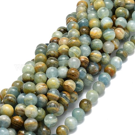 Perles de calcite bleues naturelles G-E576-09C-1