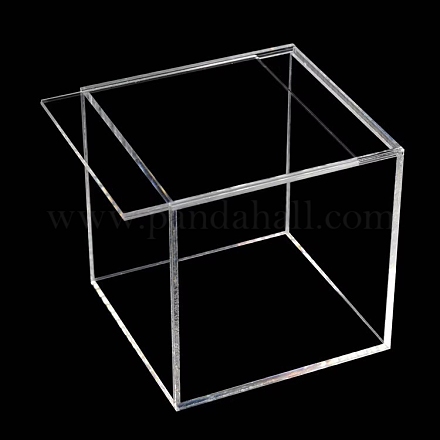 展示用の正方形の透明なアクリルボックス  収納ボックス  車のビルディングブロックのおもちゃのモデルや収集品の防塵に。  透明  13x13x13cm PW-WG60811-03-1