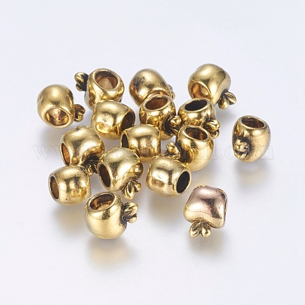 Großes Loch tibetischen Stil Metall European Beads X-TIBEB-R033-AG-FF-1