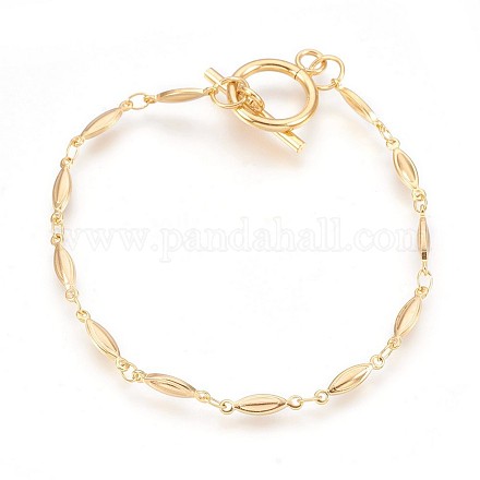 Placage ionique (ip) 304 bracelets en chaîne à maillons en acier inoxydable BJEW-P237-27G-1
