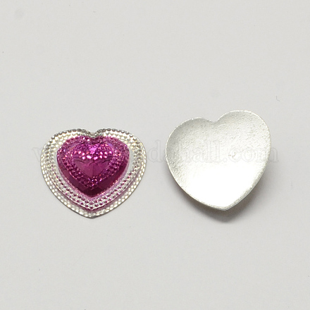 Heart Resin Cabochons CRES-R128D-218-1