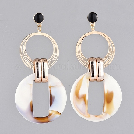 Imitation Gemstone Style Acrylic Dangle Earrings EJEW-JE03673-04-1