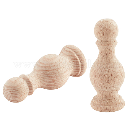 Unpainted Wooden Finials and Spindles for Crafts WOOD-WH0124-32-1