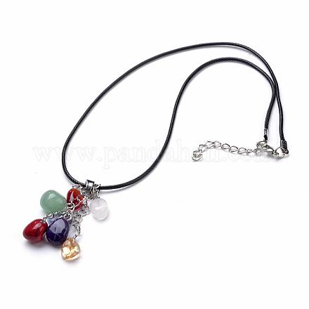 Mixed Stone Pendant Necklaces G-R413-25-1