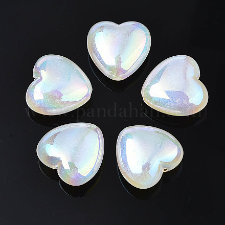 Perline acriliche con placcatura iridescente arcobaleno PACR-S221-006-1