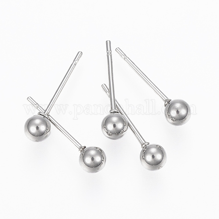 201 Stainless Steel Ball Stud Earrings STAS-H413-02P-A-1