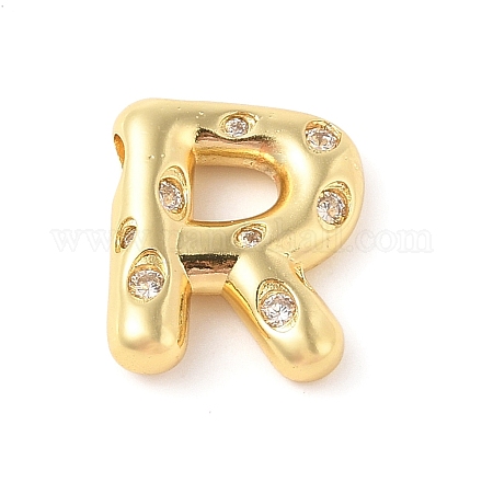 Кулон из латуни с прозрачным кубическим цирконием KK-Z046-01G-R-1