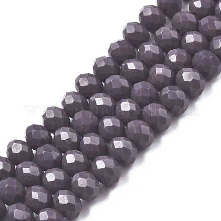Chapelets de perles en verre opaque de couleur unie EGLA-A034-P8mm-D24-1