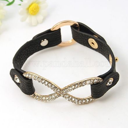 Fashion PU link braccialetti di cuoio BJEW-G346-01-1