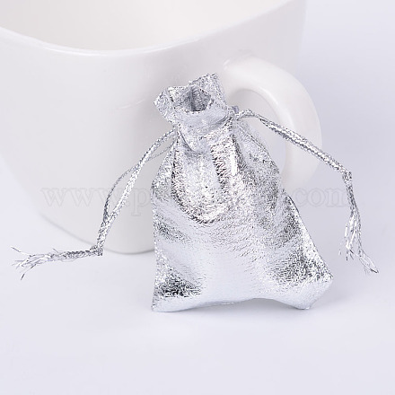 オーガンジーバッグ巾着袋  長方形  銀  7x5cm OP-S009-7x5cm-01-1
