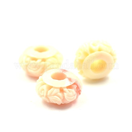 Rondelle Dyed Synthetical Coral Beads CORA-P001-35C-1