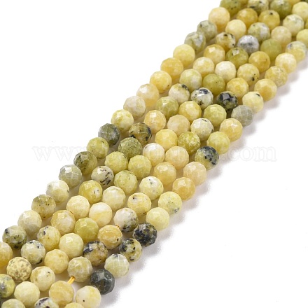 Brins de perles turquoise jaune naturel (jaspe) G-D463-11C-1