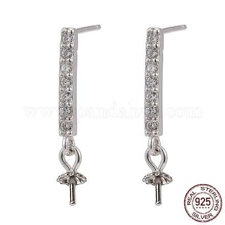 Accessoires pour boucles d'oreilles en argent sterling rhodié 925 STER-L057-052P-1