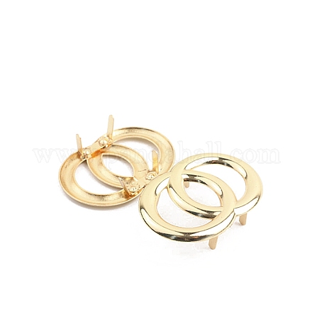 リング形状の合金装飾バックル  バッグの飾り  ゴールドカラー  3.6x5.2cm PW-WG23700-01-1