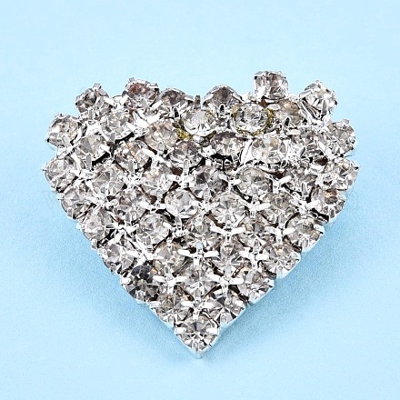 Pin de solapa de corazón de rhinestone de cristal JEWB-T002-36S-1