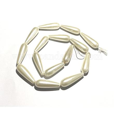 Galvanisieren Sie Muschelperlen-Perlenstränge BSHE-G010-8x30mm-01-1