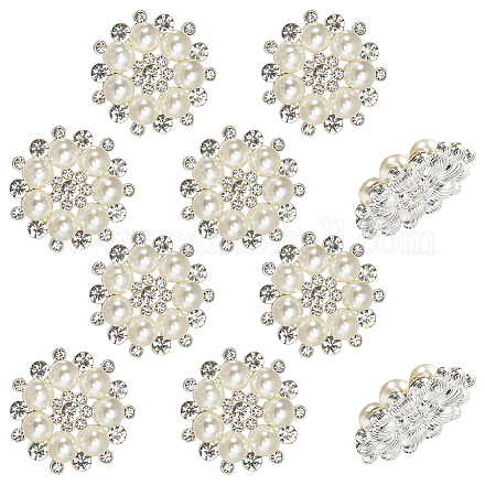Gorgecraft 10pcs flor coser en rhinestone FIND-GF0004-93S-1