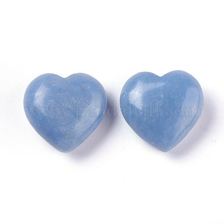 Coeur d'aventurine bleu naturel pierre d'amour X-G-O174-10-1