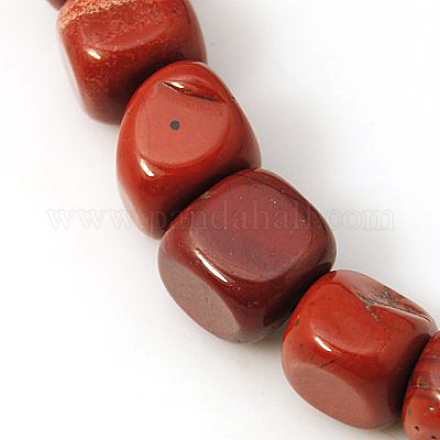 Los abalorios rojos jaspe hebras naturales G-E210-1-1