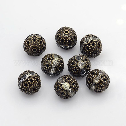 Perline strass in Ottone RB-A011-12mm-01AB-NF-1
