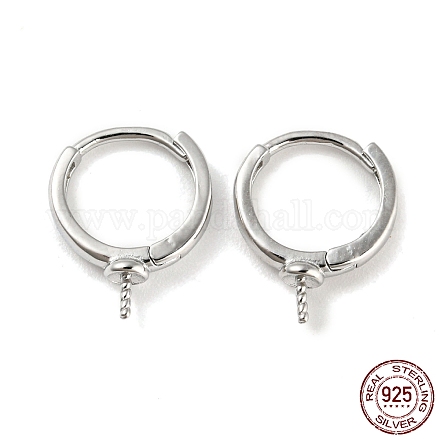 925 orecchino a cerchio in argento sterling placcato in rodio STER-P051-03P-1